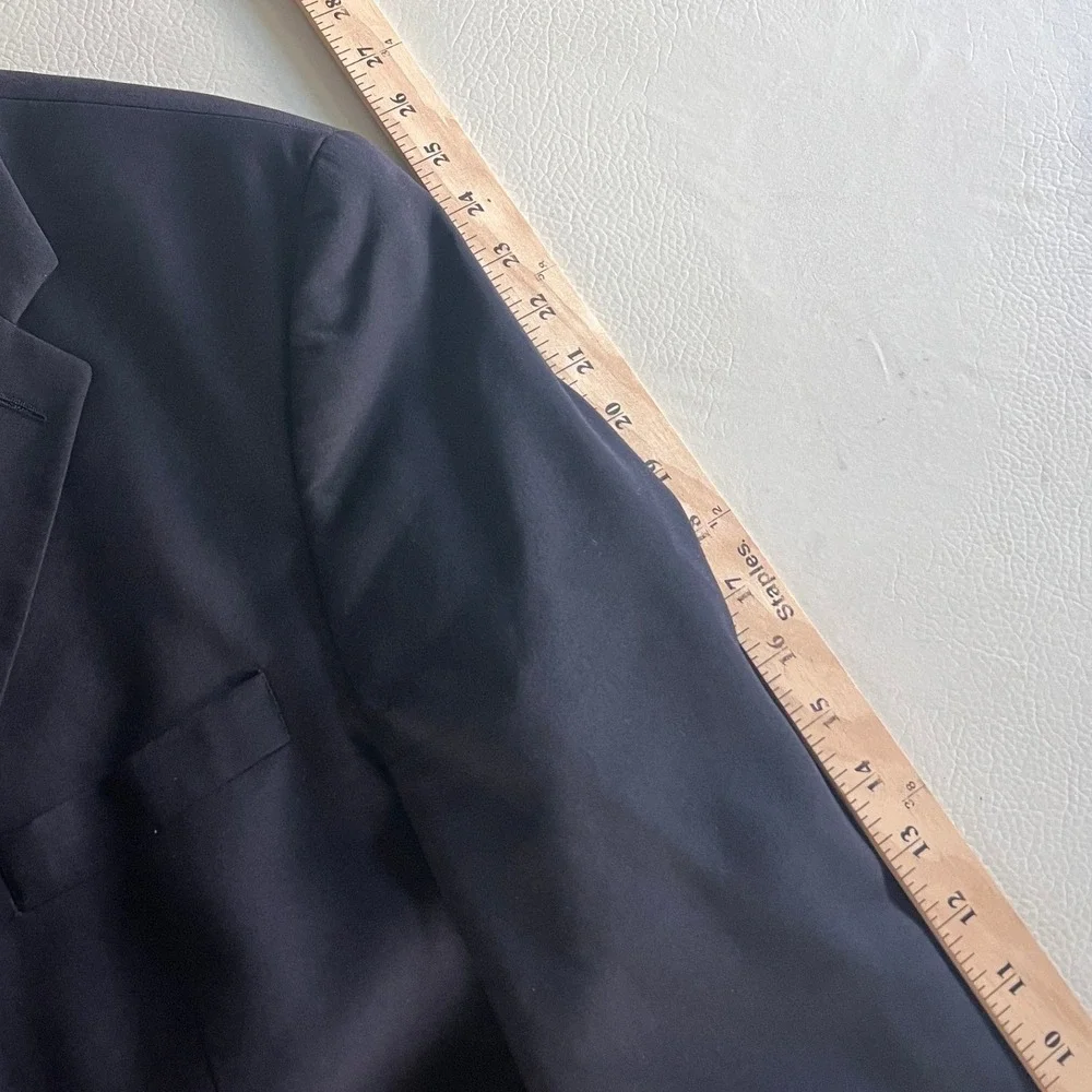 Ralph Lauren Polo University Club Blazer Men 44R Navy Wool Gold Button Coat Hole